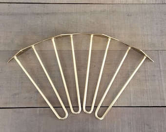 Solid Brass Hairpin Table Legs, Minimalist Brass Coffee Table Legs, Height 12" To 16", Set of 4