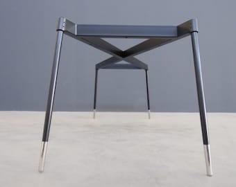 Modern Steel & Brass Table Base – 28” H x 24” W x 52” L CIRID Base | Trusted Craftsmanship Since 2013 | Custom Heights 26”–30”