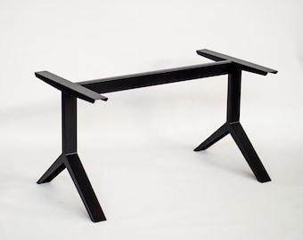 Modern Metal Dining Table Base | 28" H x 24" W x 52" L | Custom Size & Finish Options - CATAL by BALASAGUN