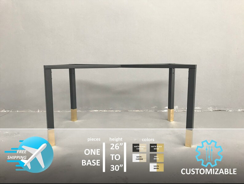 Steel Table Base Brass Table Legs 28h X24w X52 Etsy