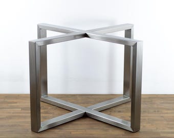 Stainless Steel Round Table Base | 28” H x 42” Diameter | Outdoor & Indoor Dining Table Legs | Modern Custom Metal Base by Balasagun