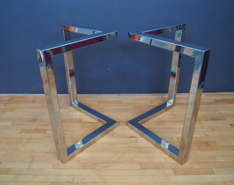 Dining Table Legs , 28" X 28" Bracket Table Legs, Stainless Steel, Height 25”-30” Set(2)