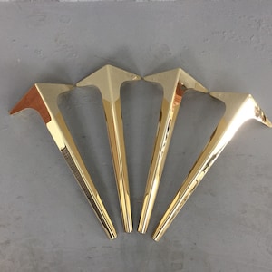 Brass Furniture Legs : Sofa Legs , Couch Legs ,Cabinet Legs & Replacement Legs| Metal Set of ( 4)