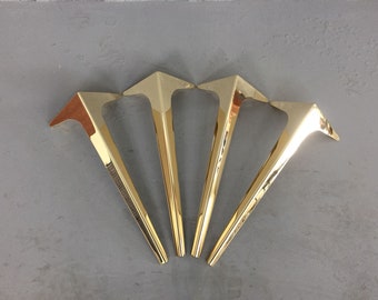 Brass Furniture Legs, Sofa Legs, Couch Legs, Cabinet Legs & Replacement Legs| Set of (4), WINGS by Balasagun