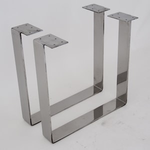 Stainless Steel Coffee Table Legs | Bench Legs | 12&quot; Flat Table legs, Set (2)