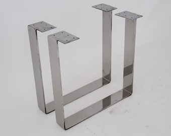 Stainless Steel Coffee Table Legs | Bench Legs | 12&quot; Flat Table legs, Set (2)