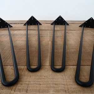 Mid-Century Modern Hairpin Table Legs – 28” Tall | 12mm Solid Steel Rod | Dining Table Legs, Set of 4