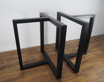 T-Look Steel Trestle Table Legs – 28” H x 28” W x 16” Base | Height Options 26”-30” | Kitchen Dining Design | Set of 2 by BALASAGUN
