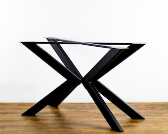 Metal Dining Table Base – Modern Sculptural Steel Table Legs for Glass or Wood Tops | 28"x28"x52" | TUG by BALASAGUN