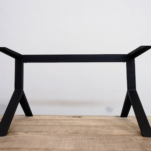 Steel Dining Table Base | 28&quot; H x 24&quot; W x 52&quot; L | Modern Industrial Desk Legs | Custom Size & Finish Options - ÇATAL Base by BALASAGUN