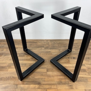 Steel Dining Table Legs, 28&#39;&#39; Height 28&quot; Wide Bracket Metal Base , Height 26&quot; - 30” Set of (2) Legs