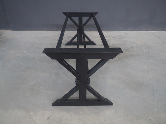 Farmhouse industrial trestle metal on sale table legs