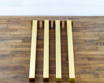 Handmade Brass Table Legs - 28" Solid Brass Post Table Legs - Set of 4