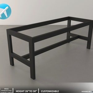 Metal Long Dining Table Base – 28&quot; H x 28&quot; W x 72&quot; L | H-Style Steel Table Base | Custom Height 26&quot;–30&quot; | BALASAGUN