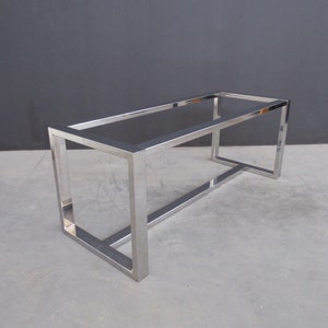 Stainless Steel Dining Table Base | Metal Table Base ,28&quot; H x 28&quot; W x 72&quot; L , Chrome Frame Table Base, DESIGN BY BALASAGUN