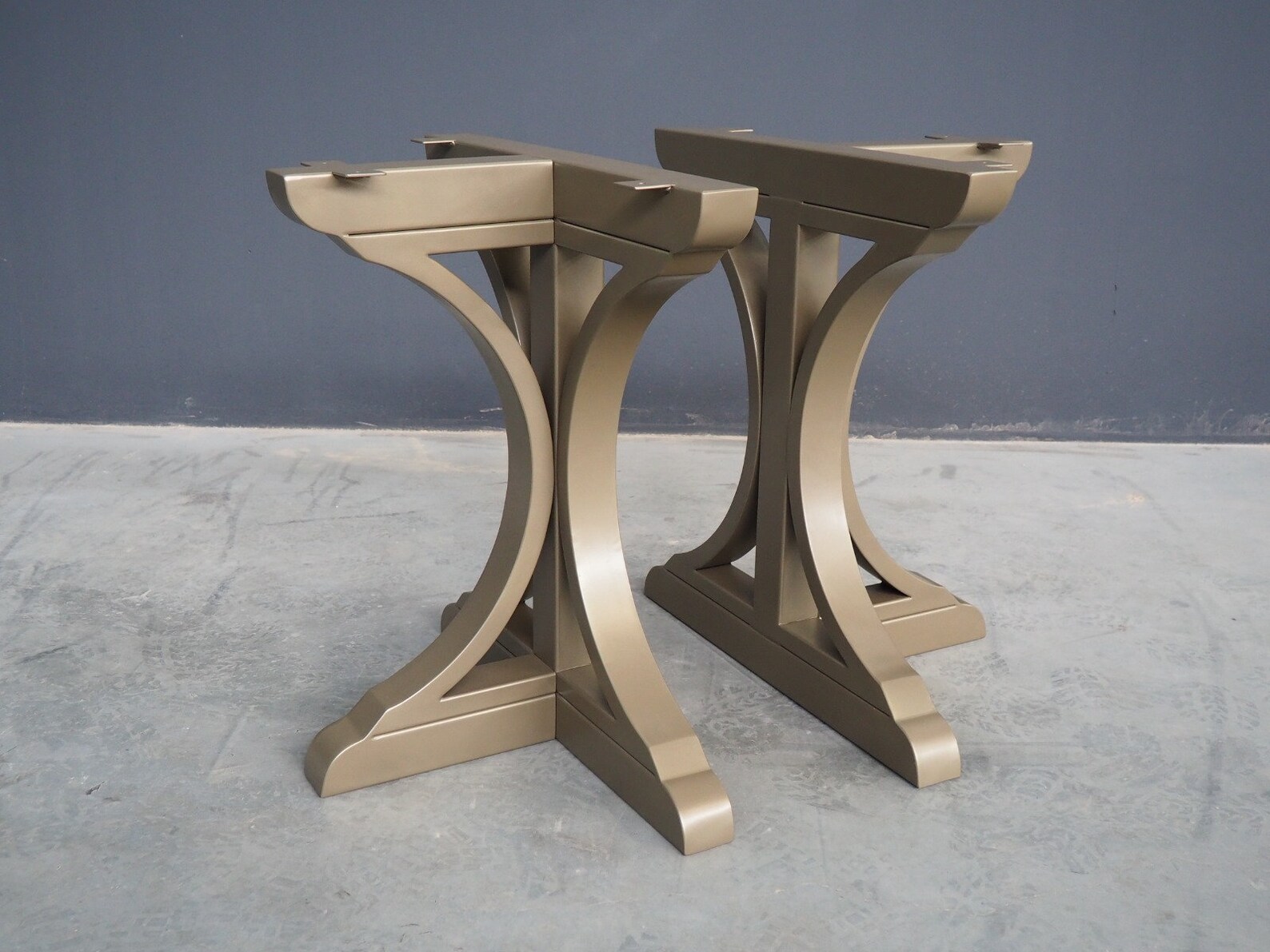 Modern Dining Table Legs Handmade & Customizable REY SELCUK Trestle Steel Table Legs Height 26
