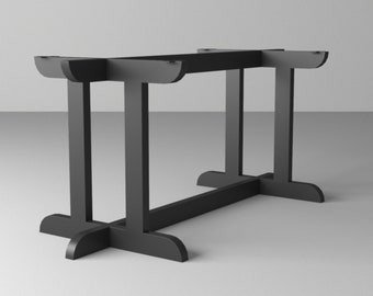 Base per tavolo in acciaio ALTAR – 71 cm H x 157 cm L / Gambe per tavolo da pranzo in metallo in stile industriale moderno per piani di grandi dimensioni in legno o marmo
