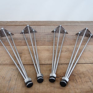 28&quot; Stainless Steel Hairpin Table Legs (Set of 4) | 3-Pin-Nuts Design | Modern DIY Desk Legs | Durable & Rustproof | BALASAGUN