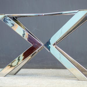 Base de mesa cromada / Base de mesa de acero inoxidable personalizada / Base TUG / Diseño de Balasagun / Hecho a medida / Consola / Entrada