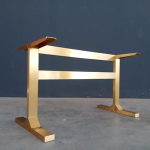 BESIK Modern Handmade Brass Table Base ,28&quot; H x 28&quot; W x 72” L , Customizable Height 26&quot;- 30 | Design By Balasagun | Iconic Brass Table Base