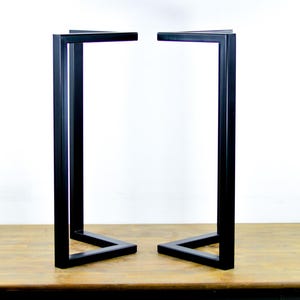 35” Counter Table Legs – Steel Bracket Base Set, 28” Wide | Colorful Powder Coated or Stainless Finish, Heavy-Duty Support