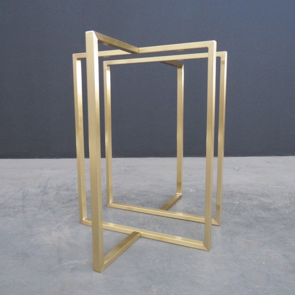 Brass T-Look Dining Table Legs – 28” H x 23” W x 11” | Minimalist | Custom Height 26”–30” | Set of 2 – Handcrafted by BALASAGUN