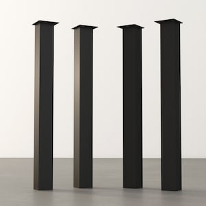 Counter Height Steel Table Legs – 35” Tall BigPost Legs, Heavy-Duty Metal Island Base | Set of 4 | For Wood, Quartz, Stone Tops