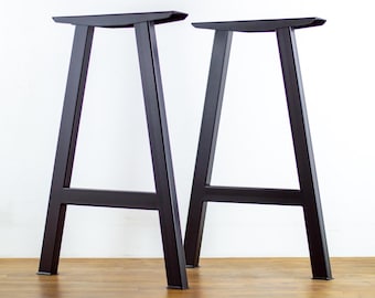 Handmade Steel Bar Height Table Legs, 40" A-Frame, Set of 2