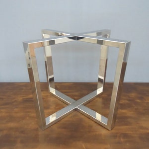 Stainless Steel Round Table Base | 28” H x 42” Diameter | Outdoor & Indoor Dining Table Legs | Modern Custom Metal Base by Balasagun