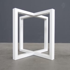 Metal Round Table Legs , 35” Height Round Metal Counter Table Base 28" Dia. | White | Powder Coated |