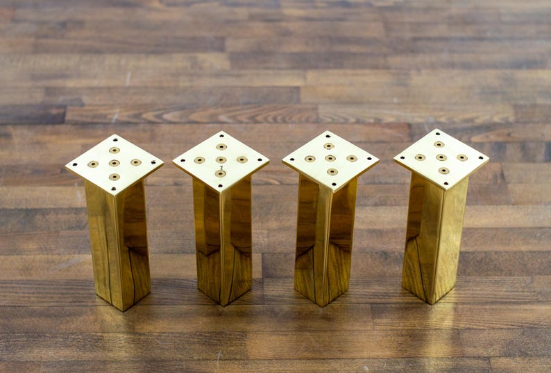 BRASS Sofa Legs | Furniture Legs | COFFEE Table Legs, Height 16”-20” Set(4) | Vanity | Dressers | MINUS by Balasagun image 4