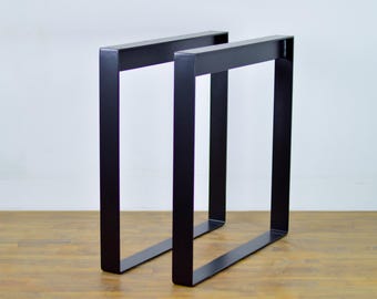 Counter Height Flat Steel Table Legs, Customizable Sizes, Set of 2