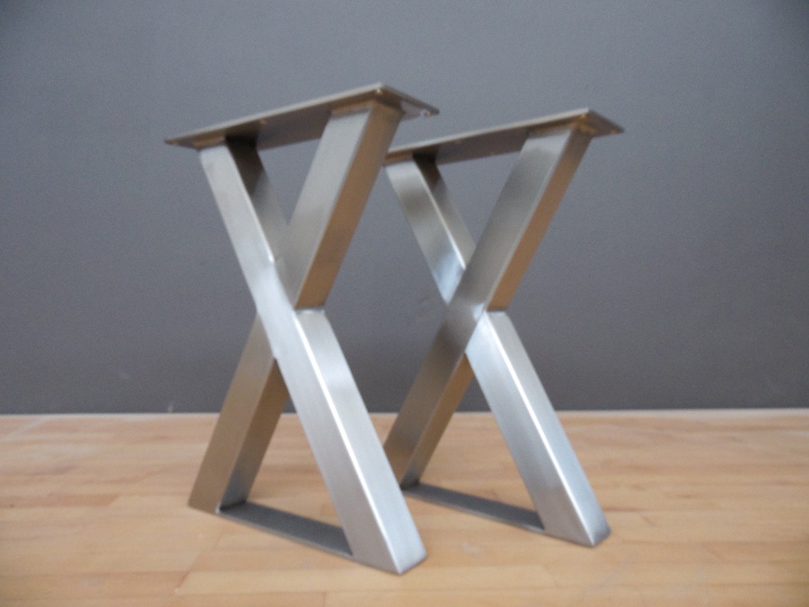 Steel X Shaped Bench Legs 16 Xframe Stainless Table Etsy Australia