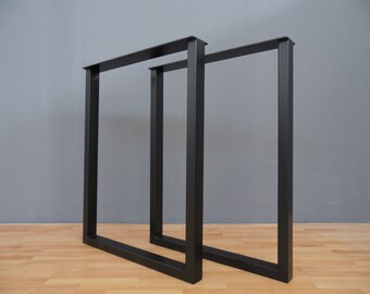 Patas de metal para mesa de mostrador, patas de mesa con marco de 89 cm de altura, base de 61 cm, altura de 78 cm a 89 cm, juego de 2, con recubrimiento de zinc en polvo.