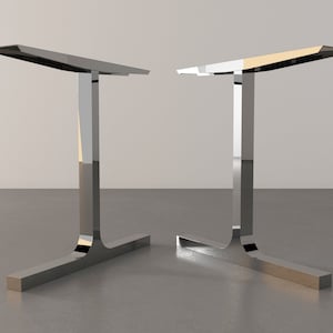 Modern Metal Dining Table Legs , 28" BESIK - Single Bar Table Legs, 28" Width Base,height 26” - 30” Set (2)