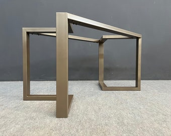 Metal Bracket Dining Table Base, Heavy Duty Steel Table Legs, Customizable Sizes , 28" X 28" X 52"