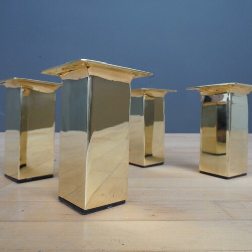 Set of 4 Brass Legs Brass Furniture Legs Metal Bench Etsy