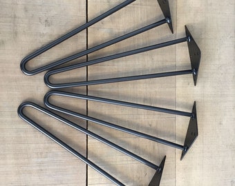 12" Steel Hairpin Coffee Table Legs, 11-15" Height, Set of 4