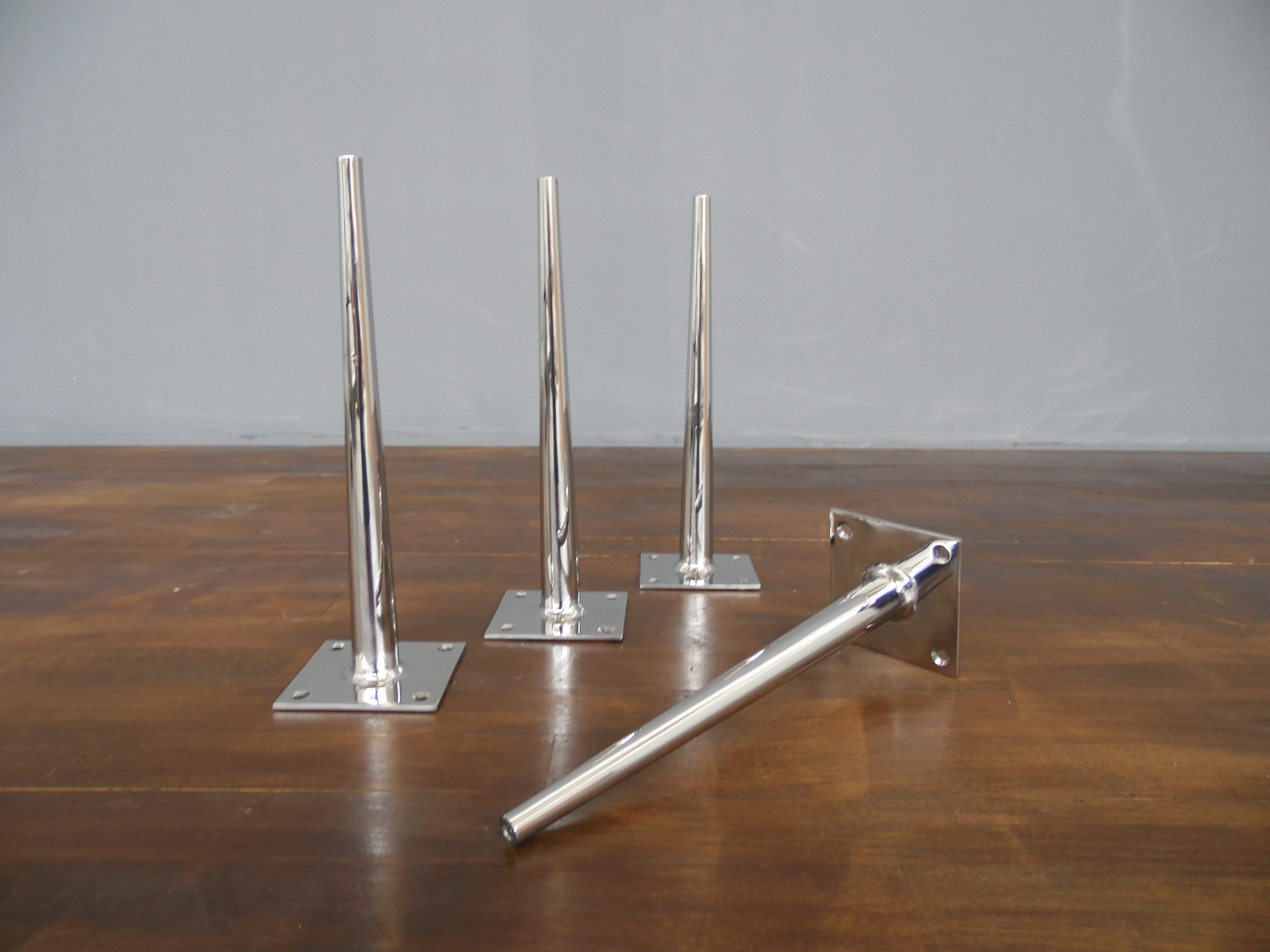 Metal Coffee Table Legs 12 BITLIS Tapered Turned Stainless Steel
