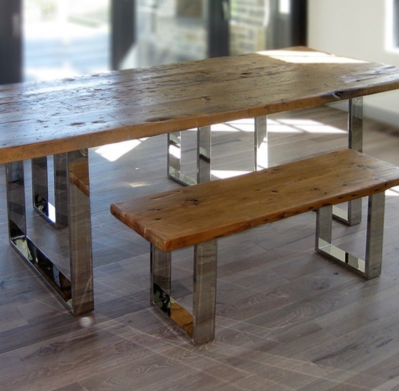Set of 2 X-frame steel bench legs, 16 inches high, modern industrial design, handcrafted for coffee tables or bench seating