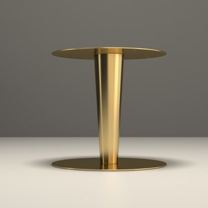 Gold Brass Design, 28” Oval Table Base l TULIP by Balasagun, Brass Table Pedestal for 30" x 42" Oval Quartz Table Top