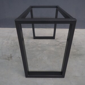 Base de mesa de metal, base de mesa de comedor, 71 cm de alto x 61 cm de ancho x 132 cm de largo, base de mesa con marco trapezoidal