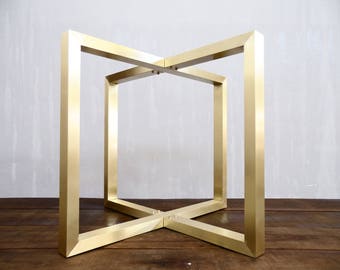 Gold Table Legs , Round Brass Table Legs For Glass , Marble, 28” H x 28” Round