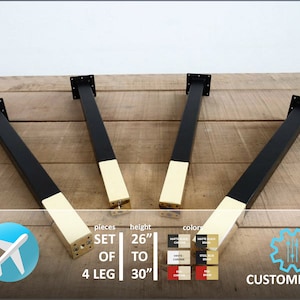 Steel & Brass Table Legs – 28” H Post Tower | Luxury Industrial Table Base for Dining, Office or Custom Projects | Bulk orders |