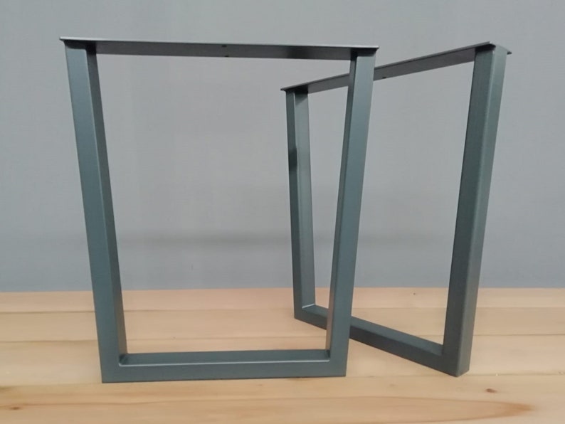 Steel Table Legs Modern Desk Legs Metal 28 H x24\u201dW Trapezoid Table Legs Iron Table Legs