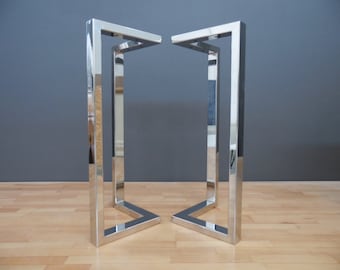 Stainless Steel Bar Height Table Legs, Chrome Pub Table Legs , 40” Kitchen Island Legs