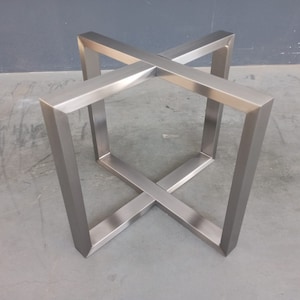 Stainless Steel Round Table Base | 28” H x 35” Diameter | Outdoor & Indoor Dining Table Legs | Modern Custom Metal Base by Balasagun