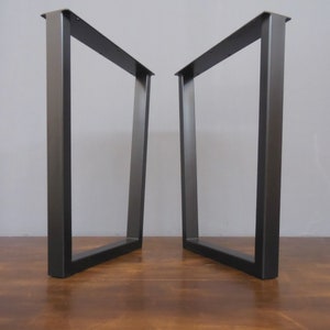 Counter Height Trapezoid Table Legs – 35” Tall Metal Frame – 24” Base Width – Stainless & Color Options – Set of 2 – Indoor Outdoor Use