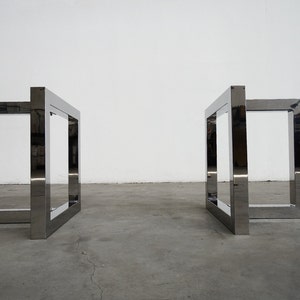 Stainless Steel Table Legs , Metal Dining Table Legs ,H 28&quot; X W 35” X L 25&quot;, Customizable Height 25”- 30” , Set(2)