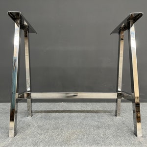 Bar Height Table Base 40”H | A-Frame Metal Base for Standing Desk, Bistro or Counter Tables | Polished Steel | Balasagun Design